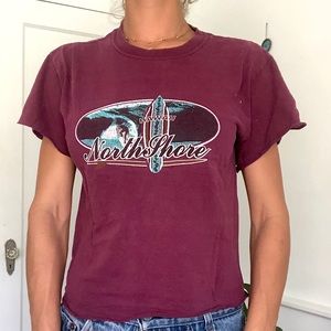 Vintage North Shore Surf Maroon Tee